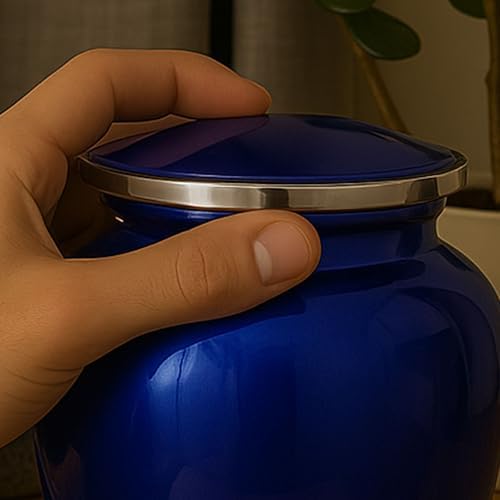 Custom Cremation Urn Metal Vessel Purple Splendore Series