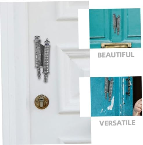 STOBAZA 1set Metal Mezuzah Scroll Decor with Protective Case