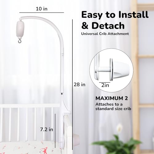 Crib Mobile Arm with Music Box and 35 Lullabies