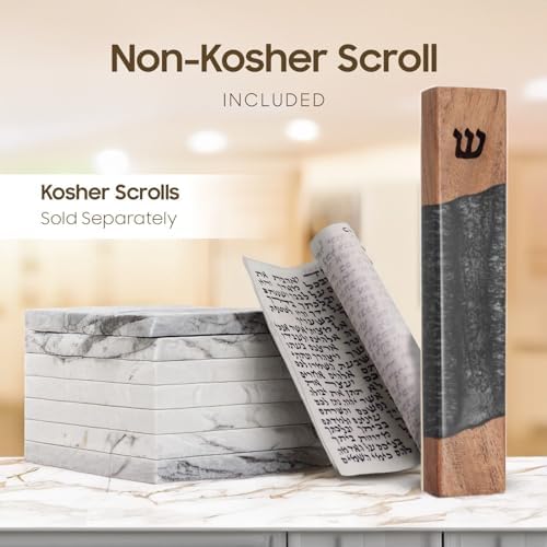 AS Mezuzot Mezuzah Case with Scroll 5 Inches Charcoal Grey