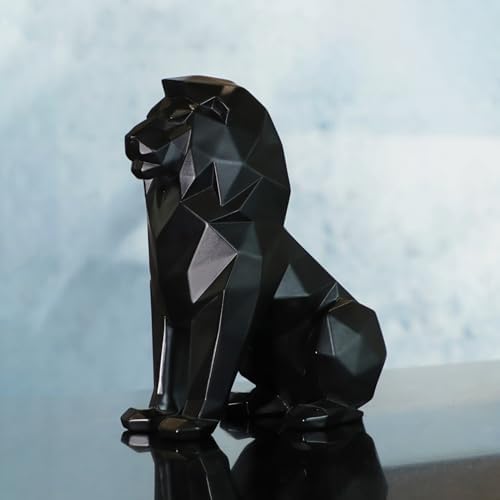 Artarium Black Lion Statue Home Decor Showpiece