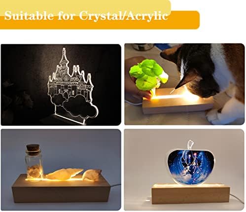 6 Inch Rectangle LED Wood Lighted Display Pedestal