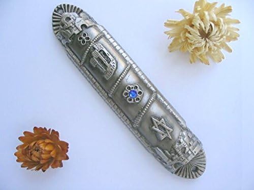 Pharaon Egyptian Design Pewter Mezuzah with Scroll