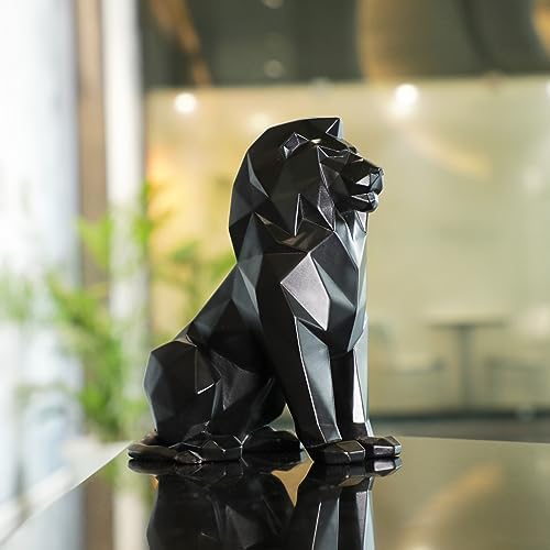 Artarium Black Lion Statue Home Decor Showpiece