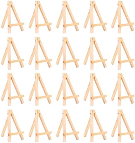 20 Pcs Small Wood Easels for Art and Display