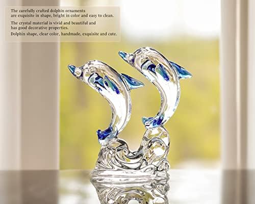 HD Pink Crystal Butterfly with Dolphin Figurine Set