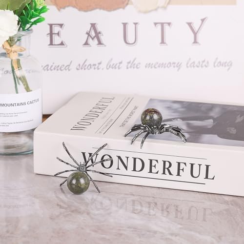 Two-Piece Mini Spider Decor with Crystal Ball
