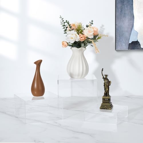3Pcs Clear Acrylic Risers Display Stand for Jewelry Food