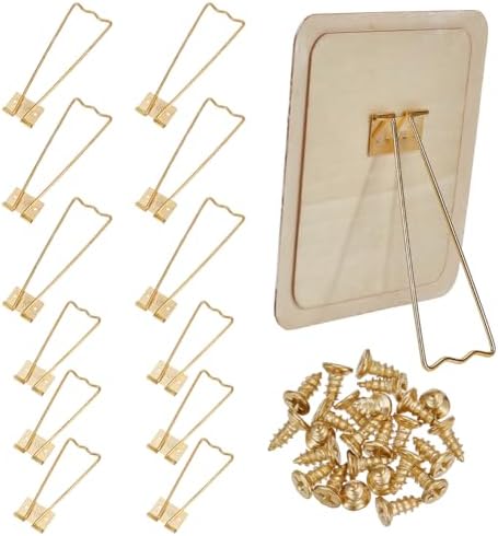 Fingerinspire 12pcs Photo Frame Easel Back Stand with 24pcs Screws