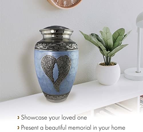 Extra Large Blue Angel Cremation Urn for Adult Male