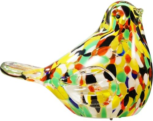 Handmade Glass Bird with String Lights Figurine
