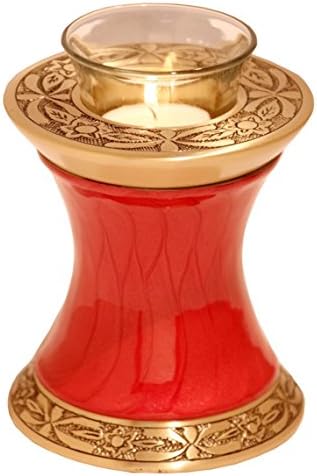 Memorials4u Baroque Red Tealight Urn - Keepsake Ash Urn