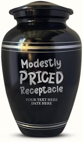 Personalized Aluminum Cremation Urn with Name and Humorous Design