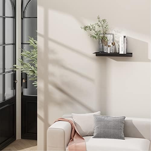 Danpoo Metal Wall Shelf Black Floating Shelf 12 Inch