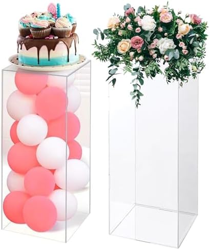 40 Acrylic Pedestal Display 2 Pack Clear Display Riser Box