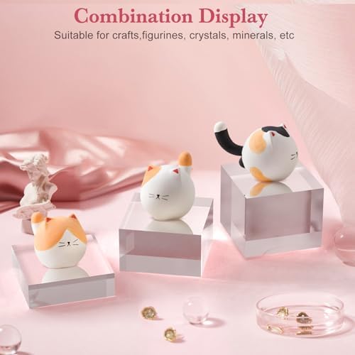 3 Pack Acrylic Display Stands for Collectibles and Decor