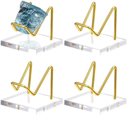 Wenqik 4 Pcs Crystal Display Stand with Metal Arms and Acrylic Base