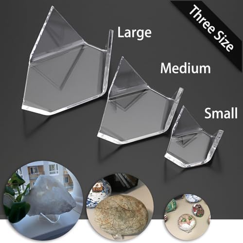 Hipiwe 12 Pack Acrylic Triangle Easel Stand for Collectibles