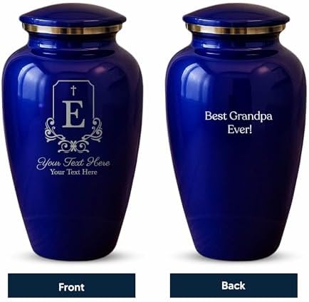 Custom Purple Metal Cremation Urn with 5 Designs