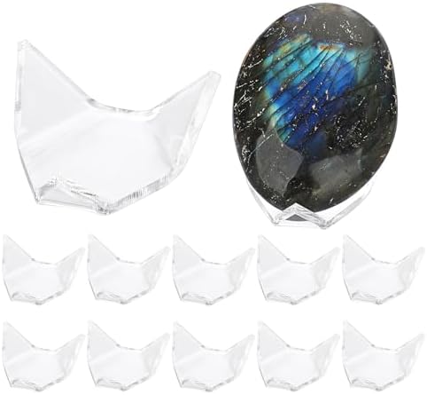 Hipiwe 12 Pack Acrylic Triangle Easel Stand for Collectibles