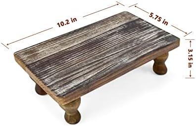 Rustic Brown Wooden Riser with Pedestal for Home Decor