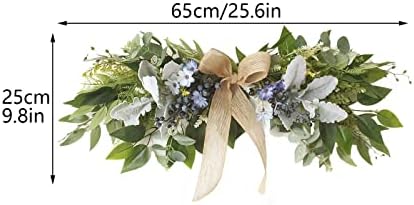 256 Inch Floral Swag with Daisy Flowers and Blue Berries