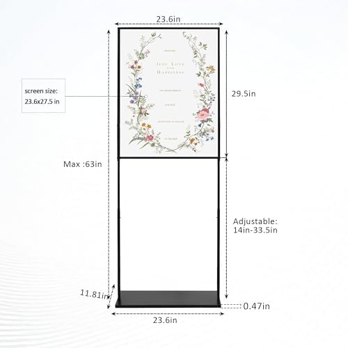 Adjustable Metal Wedding Sign Stand 236W x 63H