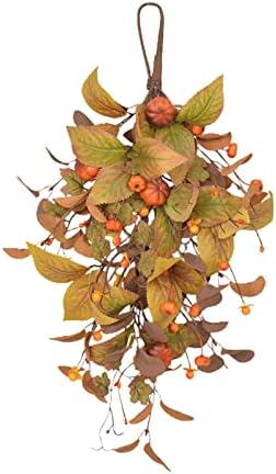 JUOPZKENN Fall Teardrop Swag for Front Door Decor