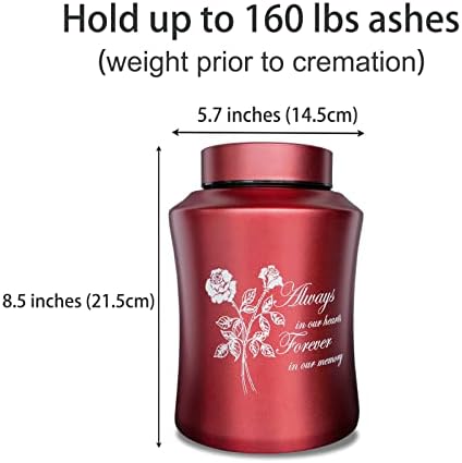 Large Cremation Urns for Adult Ashes Rose of Love Design