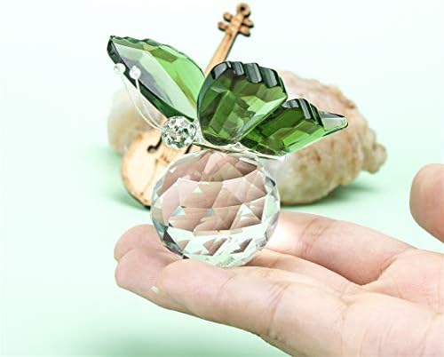 HD Pink Crystal Butterfly Figurine with Base