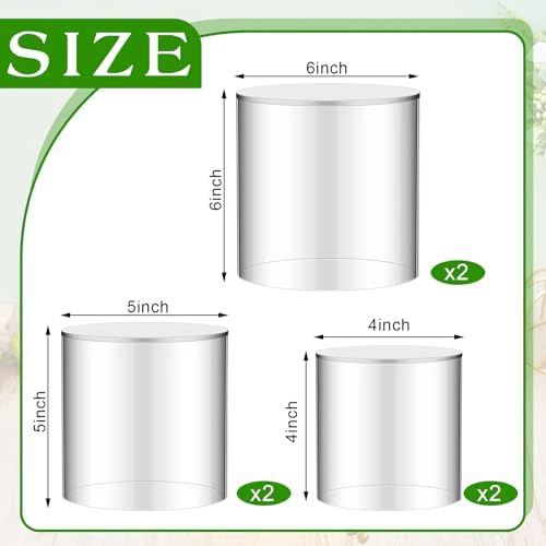 6 Pcs Tall Acrylic Display Stands with Nesting Risers