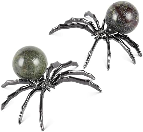 Two-Piece Mini Spider Decor with Crystal Ball