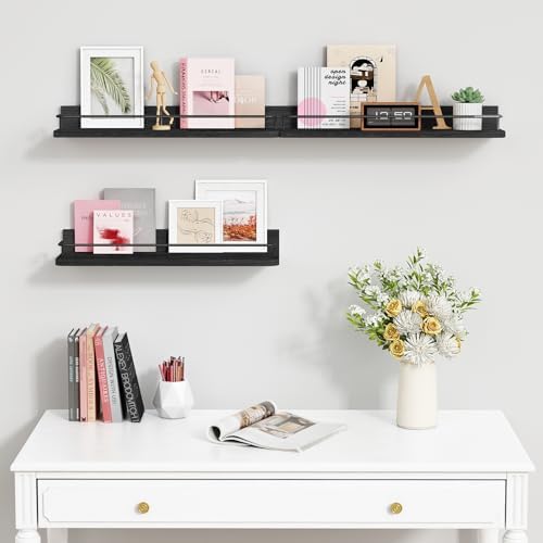 Forbena Black Floating Shelves Set of 3 for Wall