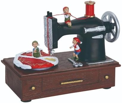 Musical Elf Sewing Machine Decor Figures Set of 2