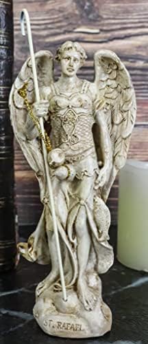 Ebros Ivory Painted Saint Raphael Figurine 5 Inch Tall