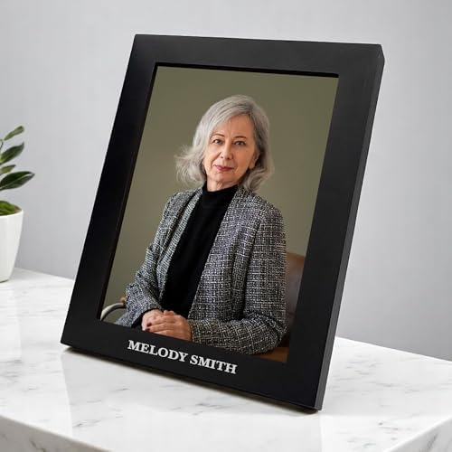 Custom Large Adult Cremation Urn with Gold Rim and Personalized Frame