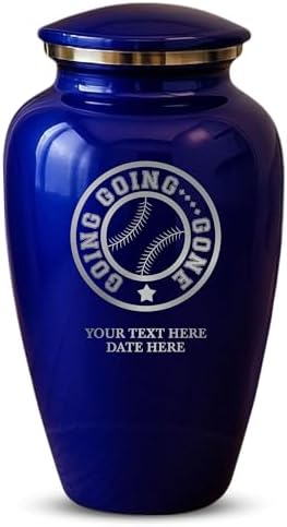 Custom Cremation Urn with Baseball Design Purple