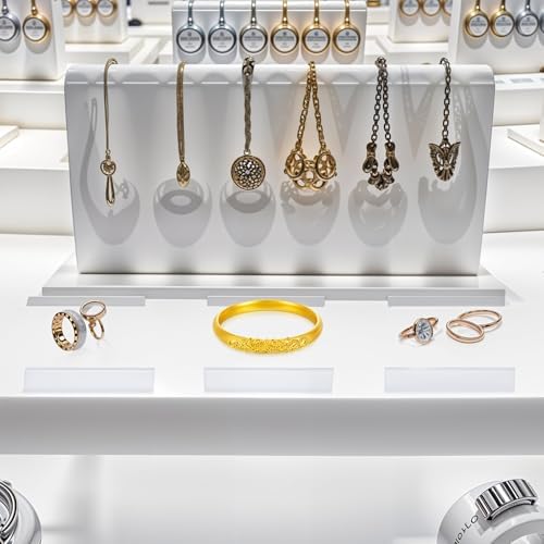 8 Pcs Acrylic Blocks Display Stand for Jewelry Trophy and Crystal Showcases
