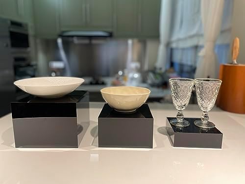Sets of 3 Acrylic Risers with Hollow Bottoms for Display