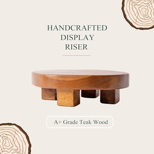 Teak Wood Display Riser for Bathroom Decor