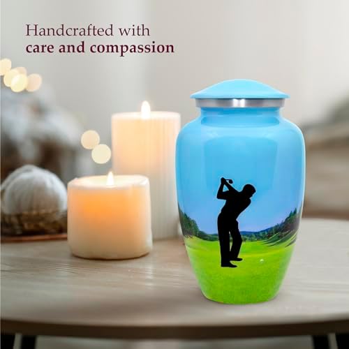 Trupoint Memorials Cremation Urn for Ashes - Blue Green Golf Design