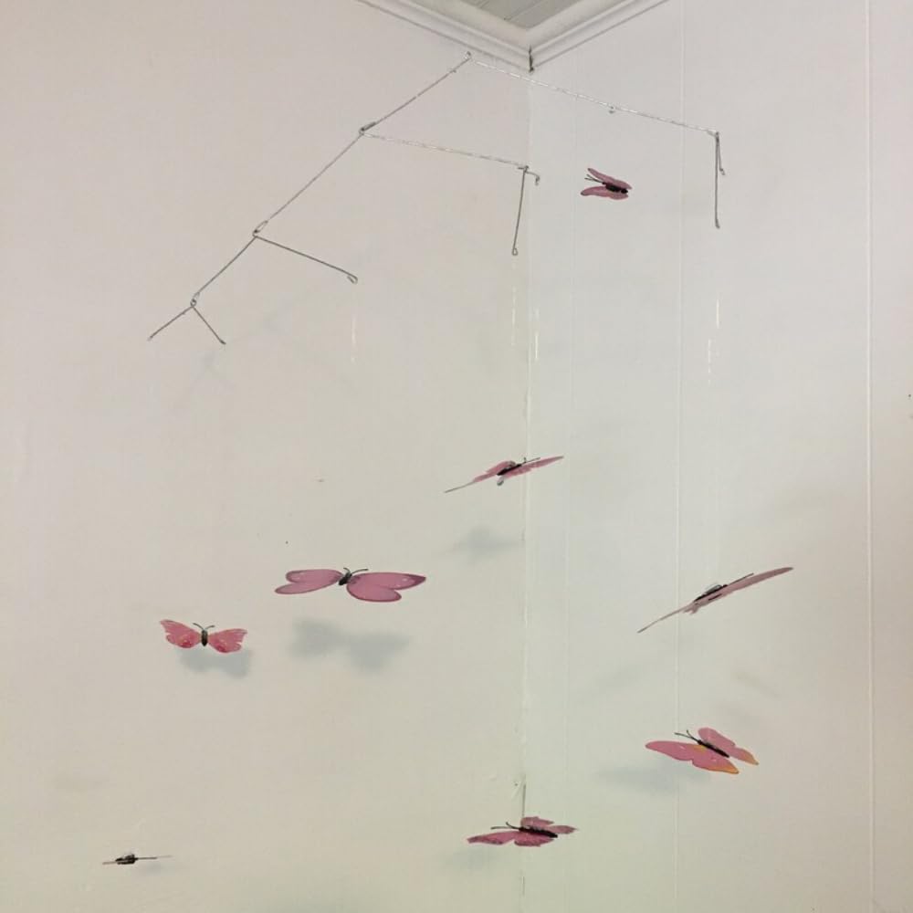 Handmade Pink Butterfly Mobile 22W x 28H
