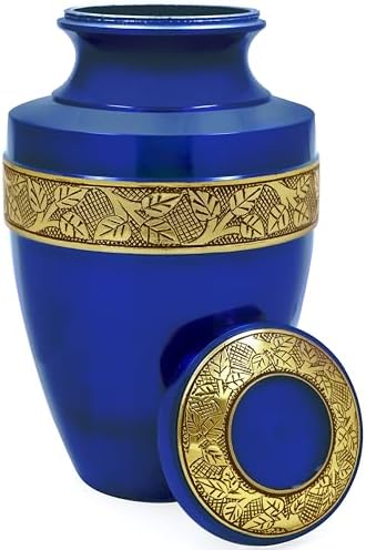 Metal Alloy Decorative Urns for Human Ashes - Blue Gold