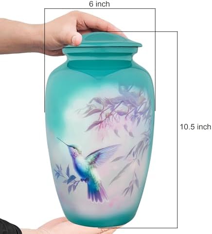 Blue Cremation Urn for Human Ashes - 200 Cubic Inches