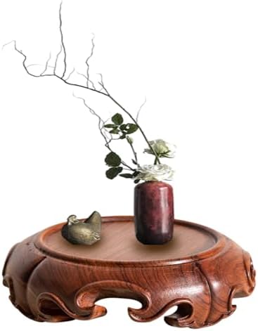 GOLDYWENDY Asian Style Wooden Pedestal Stand Decor