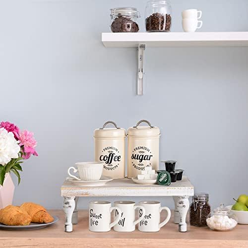 Hanobe Wooden Riser Decorative Tray with Farmhouse Style