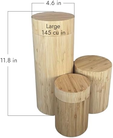 All-Natural Large Bamboo Urn for Human or Pet Ashes