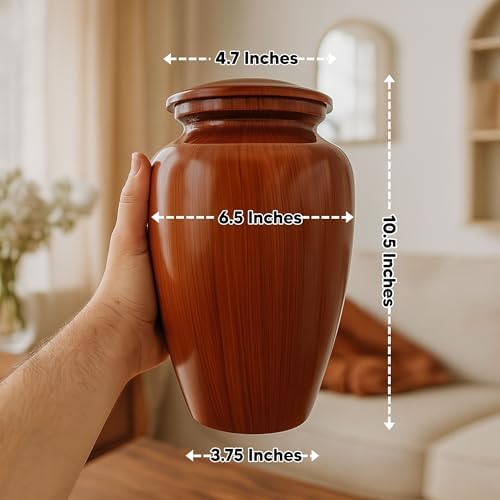 Custom Cremation Urn with Painted Wood Finish and Engraved Dove Design