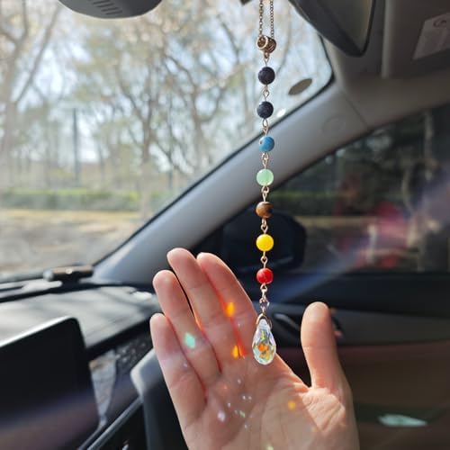 Crystal Suncatcher Hanging Ornament for Car Rear View Mirror