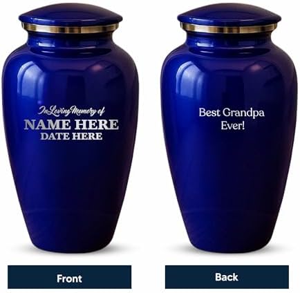 Custom Purple Cremation Urn with Engraving